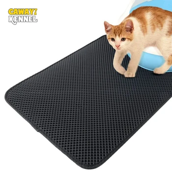 

CAWAYI KENNEL Waterproof Double-layer Non-slip Cat Litter Catcher Mat Household Smooth Larger Holes Pet Cats Dogs Bed Mats D2020