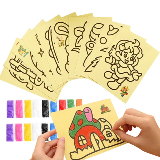 10/20/40Pcs Magic Scratch Art Doodle Pad Sand Painting Cards Early Educational Learning Creative Drawing Toys for Children Kids 5