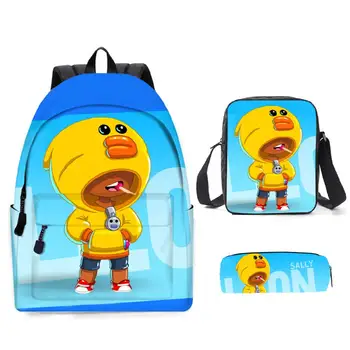 

Hot Leon Game Print Children School Book Bags Set 3 PCS/SET Kids Boys Girls School Backpacks Mochila