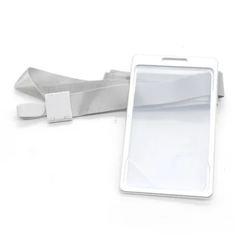 

Aluminum Alloy ID Card Ultralight Office Supplies School Portable Lanyard Badge Practical Smooth Work Permit Holder