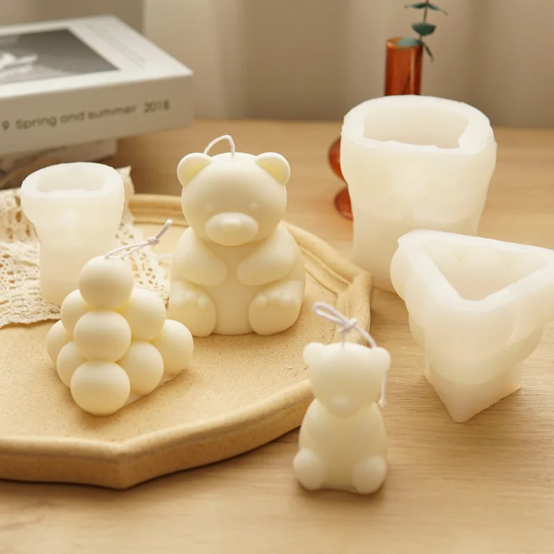 Description Picture 6 of item3D Sitting Bear Silicone Candle Mold Diy Simulated Animal Soap Aromatherapy Plaster Resin Making Kit Home Decoration Crafts