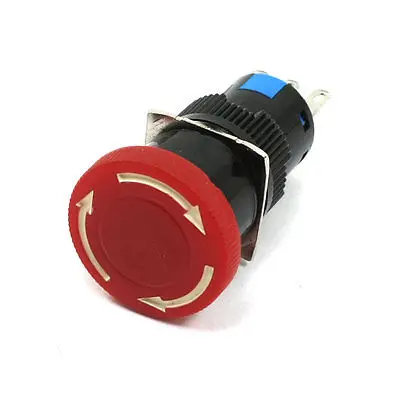 

DC 30V 5A SPDT NO NC 3 Pin Self-Locking Red Mushroom Pushbutton Switch