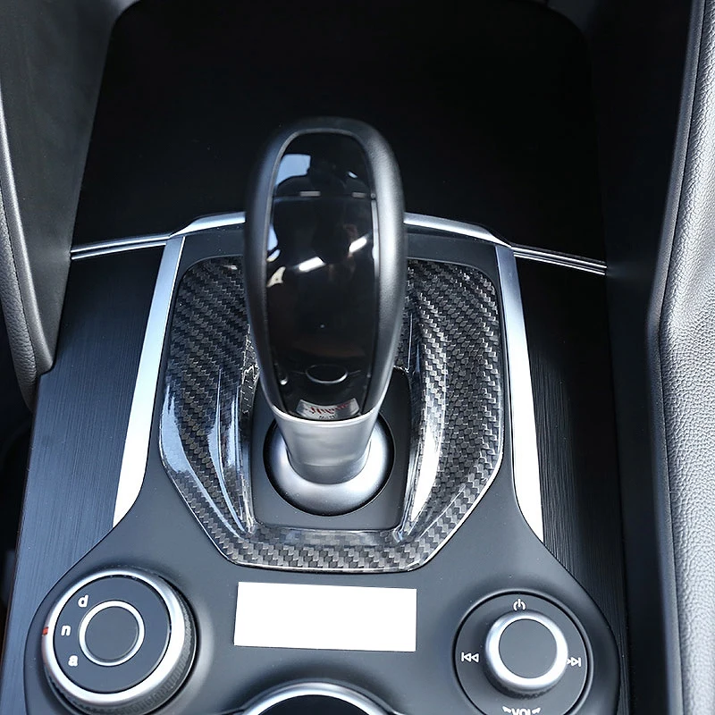 Настоящее углеродное волокно для Alfa Romeo Giulia Автомобильная центральная консоль панельная Накладка для коробки передач накладка наклейка для Alfa Romeo Stelvio 201