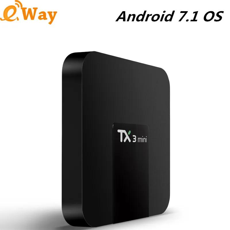 10 шт./лот TX3 Мини Android 7,1 ТВ-бокс Amlogic S905W HEVC четырехъядерный DDR3 2G 16G память 2,4G wifi Поддержка iptv телеприставка