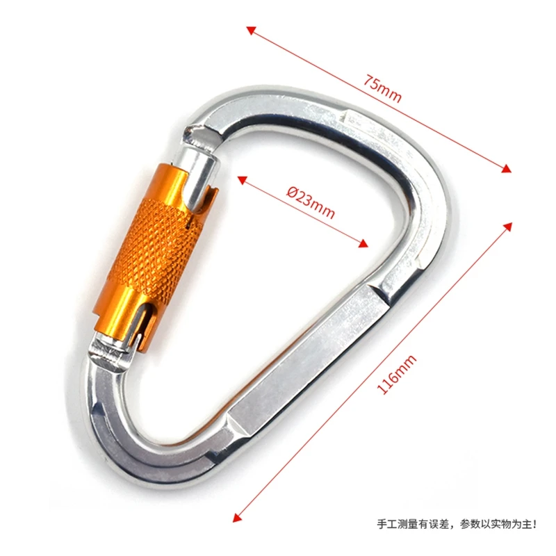 Авиационный алюминиевый карабин Автоматическая блокировка 25KN скалолазание d-образная Пряжка для йоги гамак Кемпинг Туризм Спорт на открытом воздухе - Цвет: silver gold