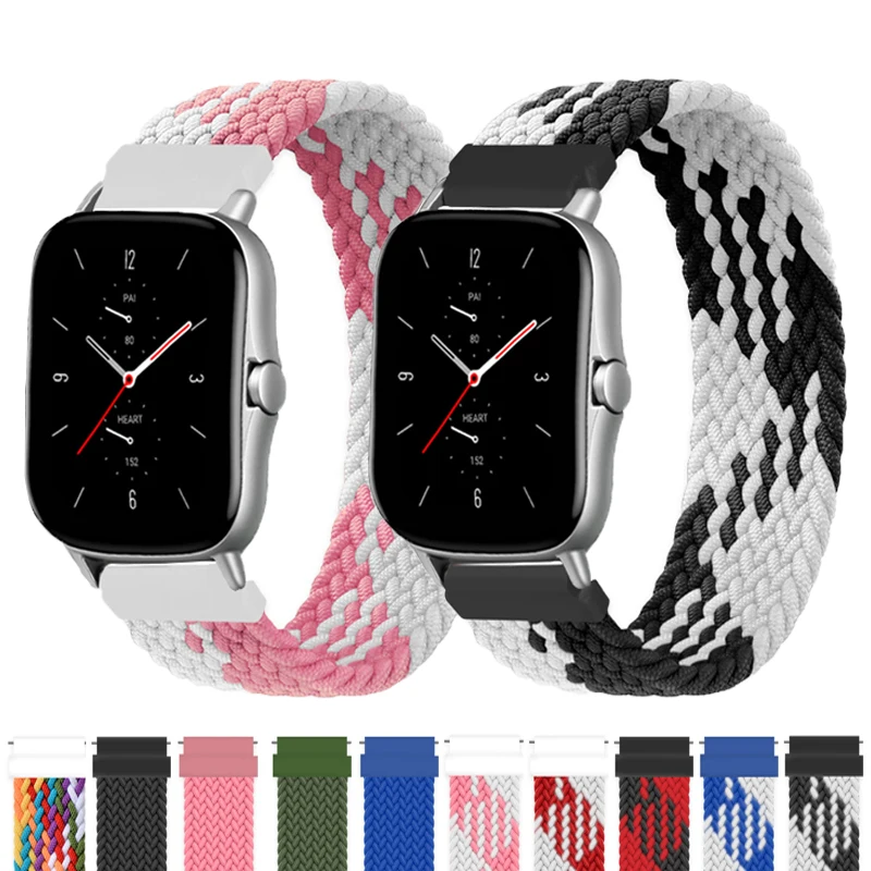 20Mm 22Mm Cinturino Orologio Per Cinturino Amazfit Gts 2 Mini Cinturino Amazfit Gtr 47Mm Cinturino Intrecciato Solo Loop Cinturino Amazfit Bip