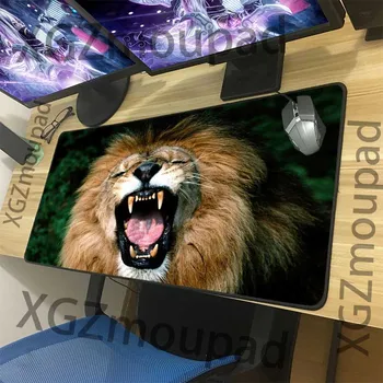 

XGZ Animal Naughty Lion Custom Large Mouse Pad Black Lock Edge Computer Keyboard Desk Mat Rubber Non-slip for Lol Csgo Gamer Xxl