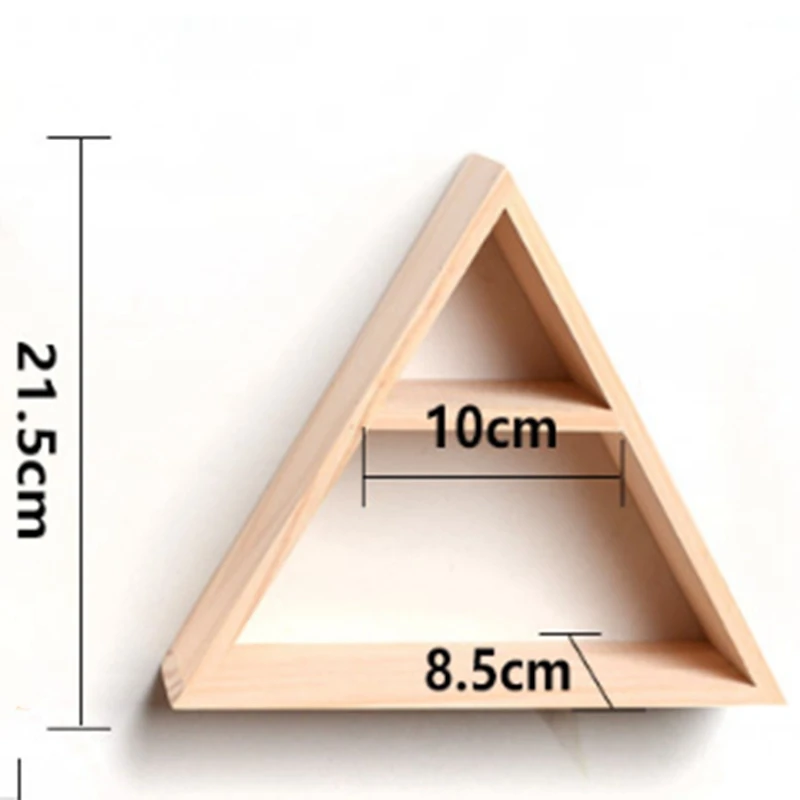 Ins стильный стеллаж для хранения из натурального дерева, ручная работа, сделай сам, с тройным углом, настенный стеллаж для хранения