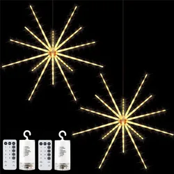 112leds 56leds LED Fireworks Lights String Christmas Fairy Marquee Meteor Garland Lamp for New Year Wedding Room Paito DIY Decor