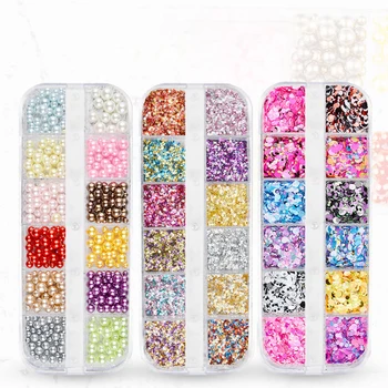 

12 grids Mermaid Symphony Nail Art Glitter Sequins Flake Holographic Laser Mixed Shape 3D Butterfly Slice DIY Manicure Decor