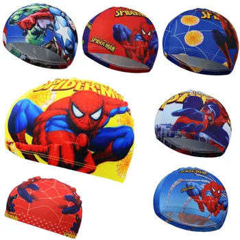 

Boys Baby spiderman Cap Quick Dry Lovely Children Cartoon Swimming Cap Kid Beach Hat Elasticity Kids Swim Hat Caps Bathing Hats