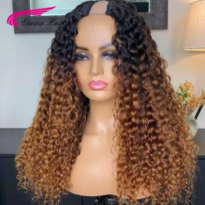 200% ombre loira u parte perucas para as mulheres parte do meio