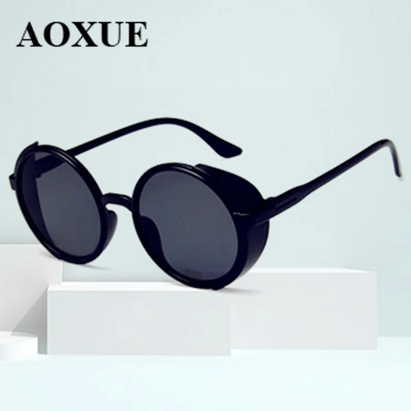 AOXUE готические стимпанк Солнцезащитные очки мужские круглые оттенки
