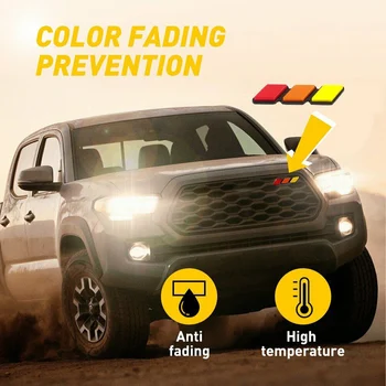 

2019 Tri-color 3 Grille Badge Accessories Durable for Car Vehicle Mesh Slotted Grille CSL88