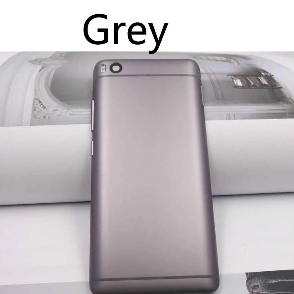 Задняя крышка батарейного отсека чехол для Xiaomi Mi5S mi 5s задняя крышка корпуса Корпус Замена корпуса с кнопкой питания - Цвет: Grey-No tool