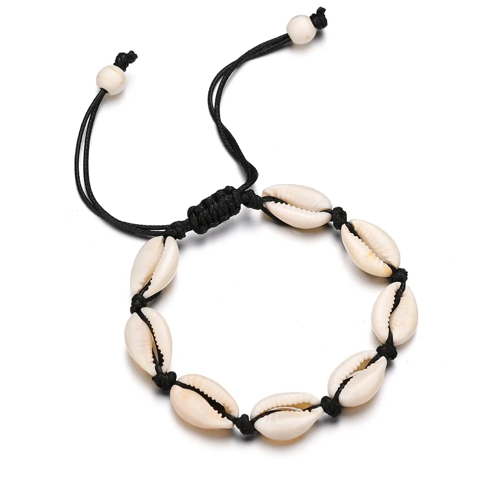Bracelet Jewelry Bohemian Natural Sea Shell Charm For Women Men Summer Sandy Beach Handmade String Rope Chains Bangle DIY