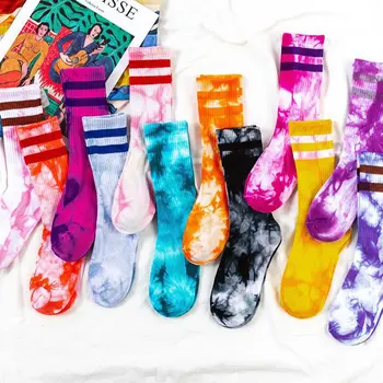 

Cotton Socks For Women Tie-Dye Harajuku Christmas Socks Japanese High Quality Brand Funny Sports Skateboard Sox Streetwear
