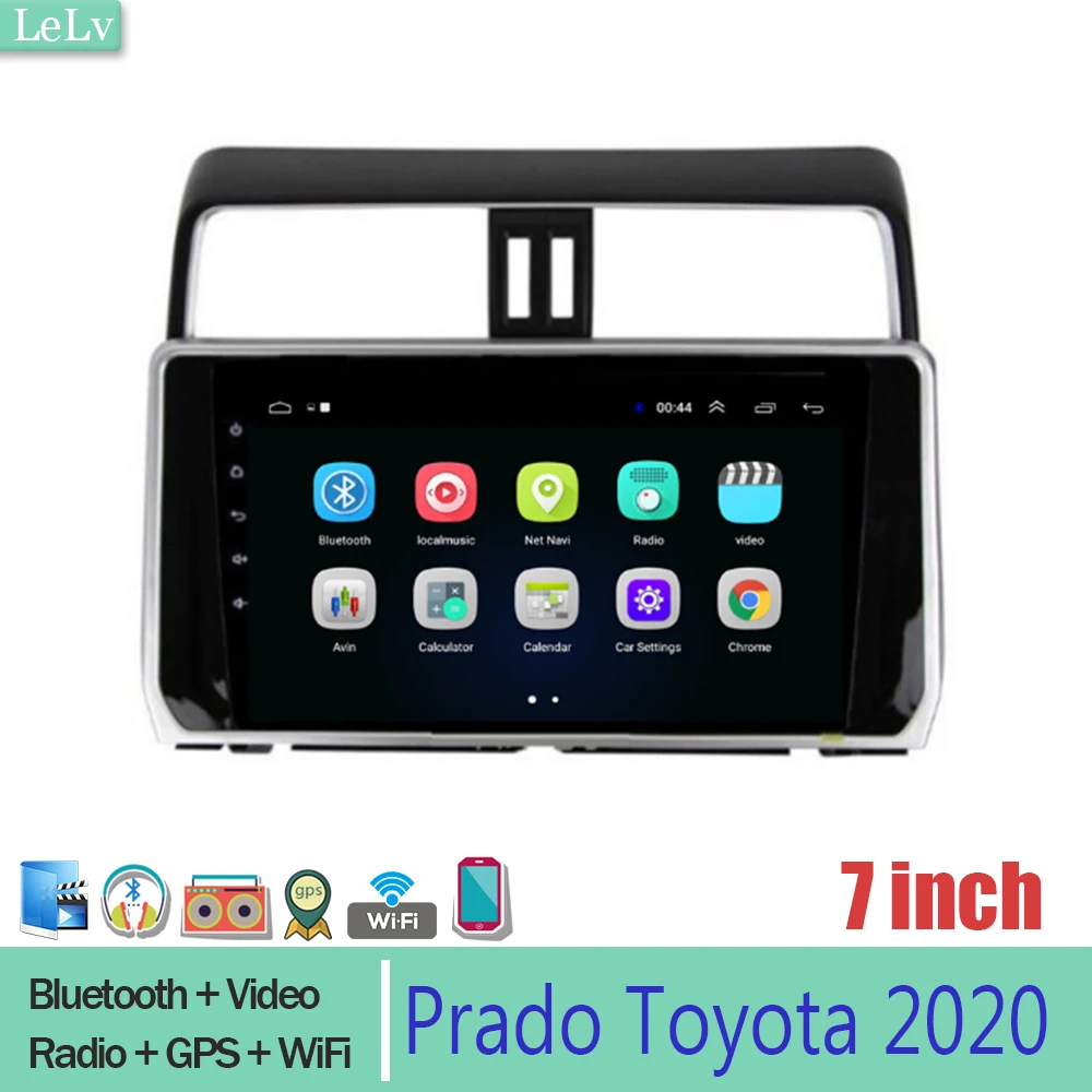 Lelv Автомобильный DVD Android 8,1 1" 2.5D ips мультимедийный плеер gps для Toyota Prado 150 Автомагнитола с DSP automotivo навигацией