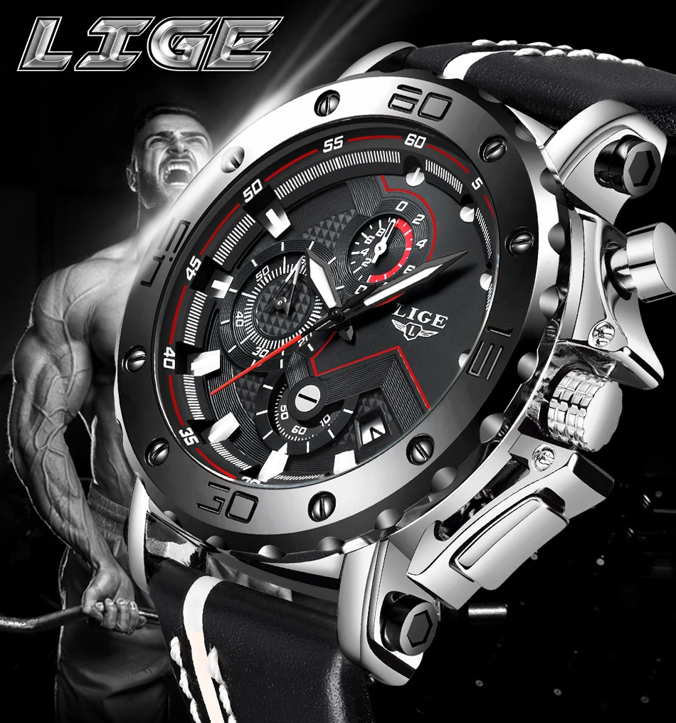 Relojes Para Hombre LIGE мужские s часы лучший бренд класса люкс мужские повседневные кожаные военные водонепроницаемые кварцевые мужские часы, хронограф