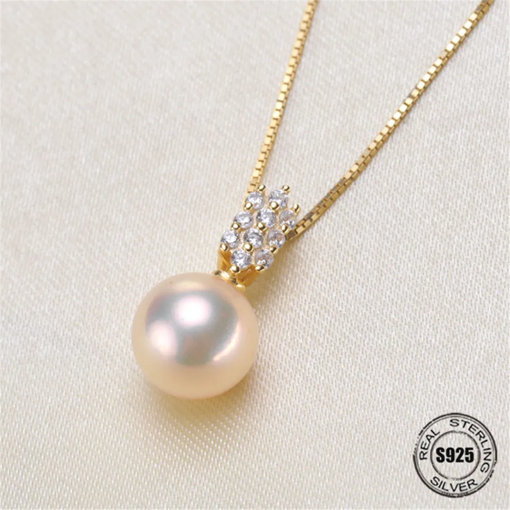 

New Arrival Silver Gold Color Pendant Mounts DIY oysters Pearl S925 Sterling Silver Pendant Findings Settings Jewelry Beads