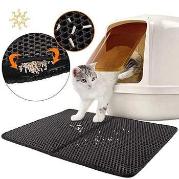 

EVA Double Layer Honeycomb Cat Litter Mat Waterproof Urineproof Washable Litter Trapping Mat Easy Clean Kitty Litter Mat K802