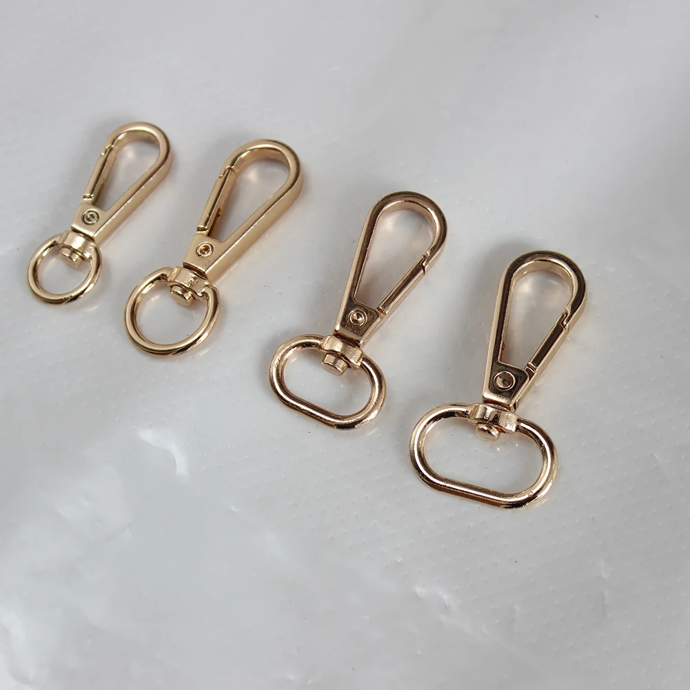

5pcs/lot Gold Silver Plated Findings Lobster Clasp Metal Carabiner Clip Bronze Rhodium Hooks for KeyRing KeyHooks Chain 4 Sizes