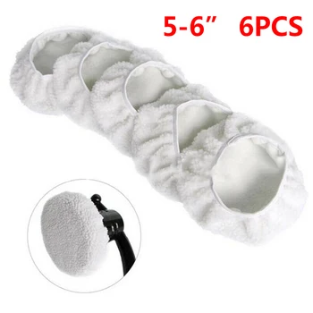 

6pcs 5-6 Inches Car Auto Soft Wool Buffer Polisher Bonnet Cushion Pads Accessory