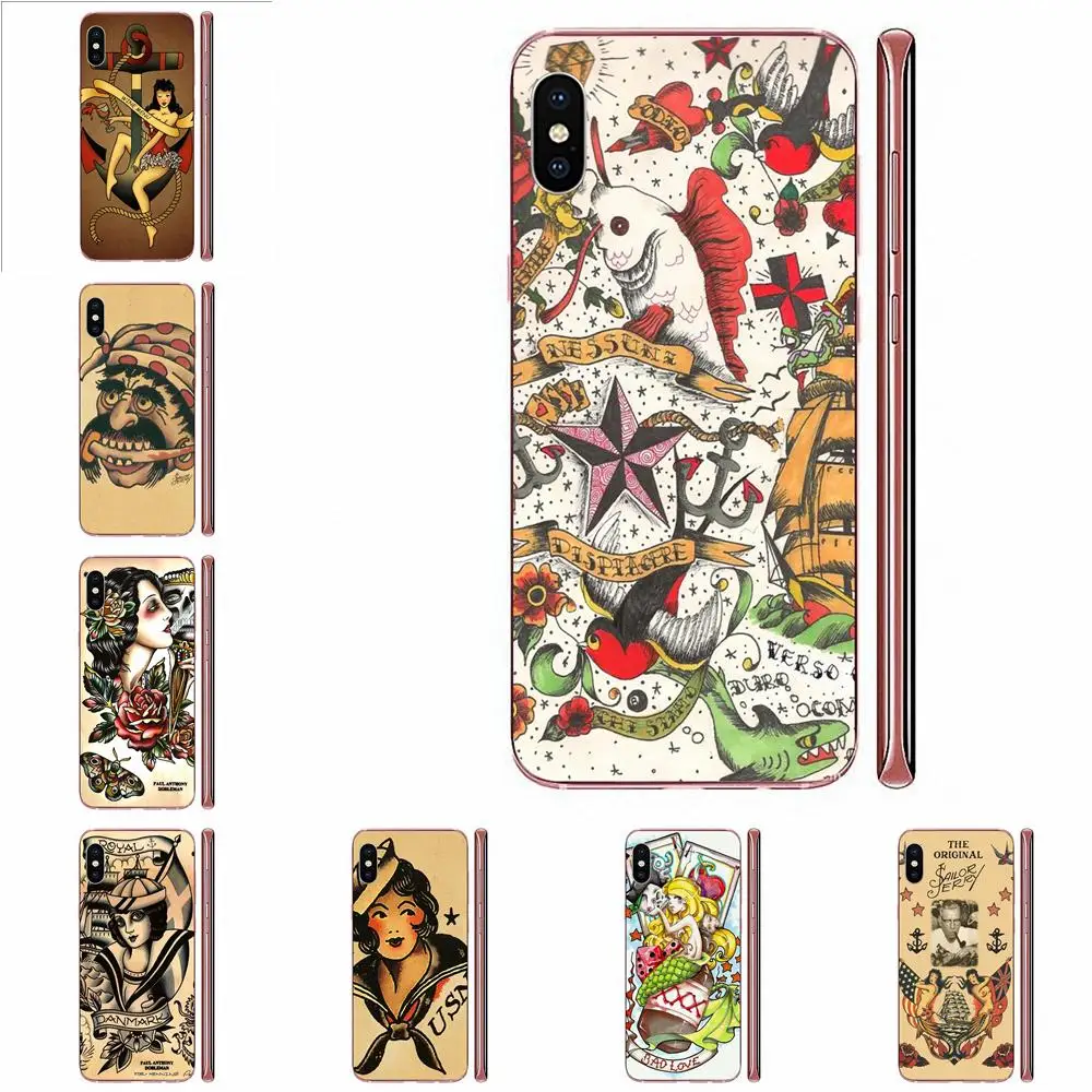 Мягкие чехлы из ТПУ чехол для Galaxy J1 J2 J3 J330 J4 J5 J6 J7 J730 J8 2015 2016 2017 2018 mini Pro Sailor Jerry Tattoo