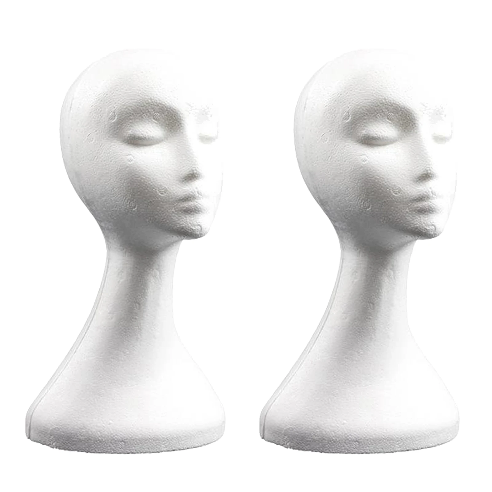 Lightweight White Foam Maniquin Head Wigs Cap Glasses Display Female Model Shop 