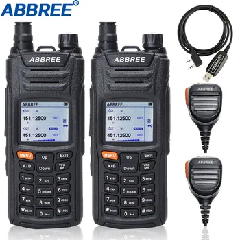 

2Pcs ABBREE AR-F6 Walkie Talkie Multi-Band Multi-functional VHF UHF DTMF 999CH VOX DTMF SOS Scanning Stopwatch Portable Radio