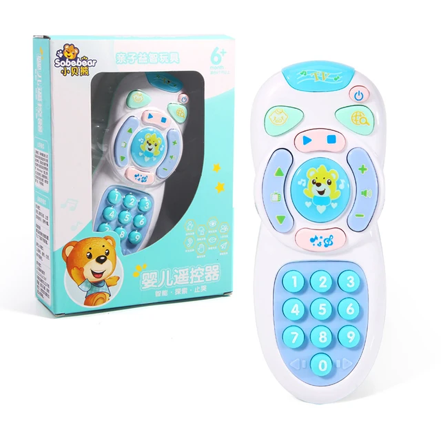 17cm x 6.5cm 3 x AAA Batteries Simulation Electric Remote Control LED Music Mobile Phone Baby Interactive Toy 5