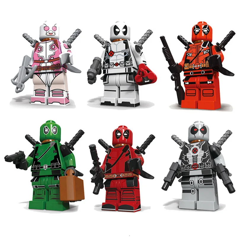 

Decool 0256-0261 6pcs/lot Legoing Marvel Movie Super Heroes Deadpool Building Blocks Bricks Educational Kids Toys Juguetes