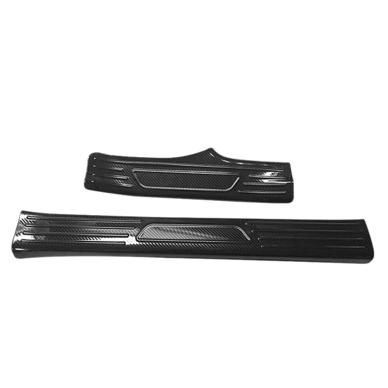 4Pcs Black Stainless Steel Door Sill Scuff Plate Car Welcome Pedal Sill for Tesla Model 3
