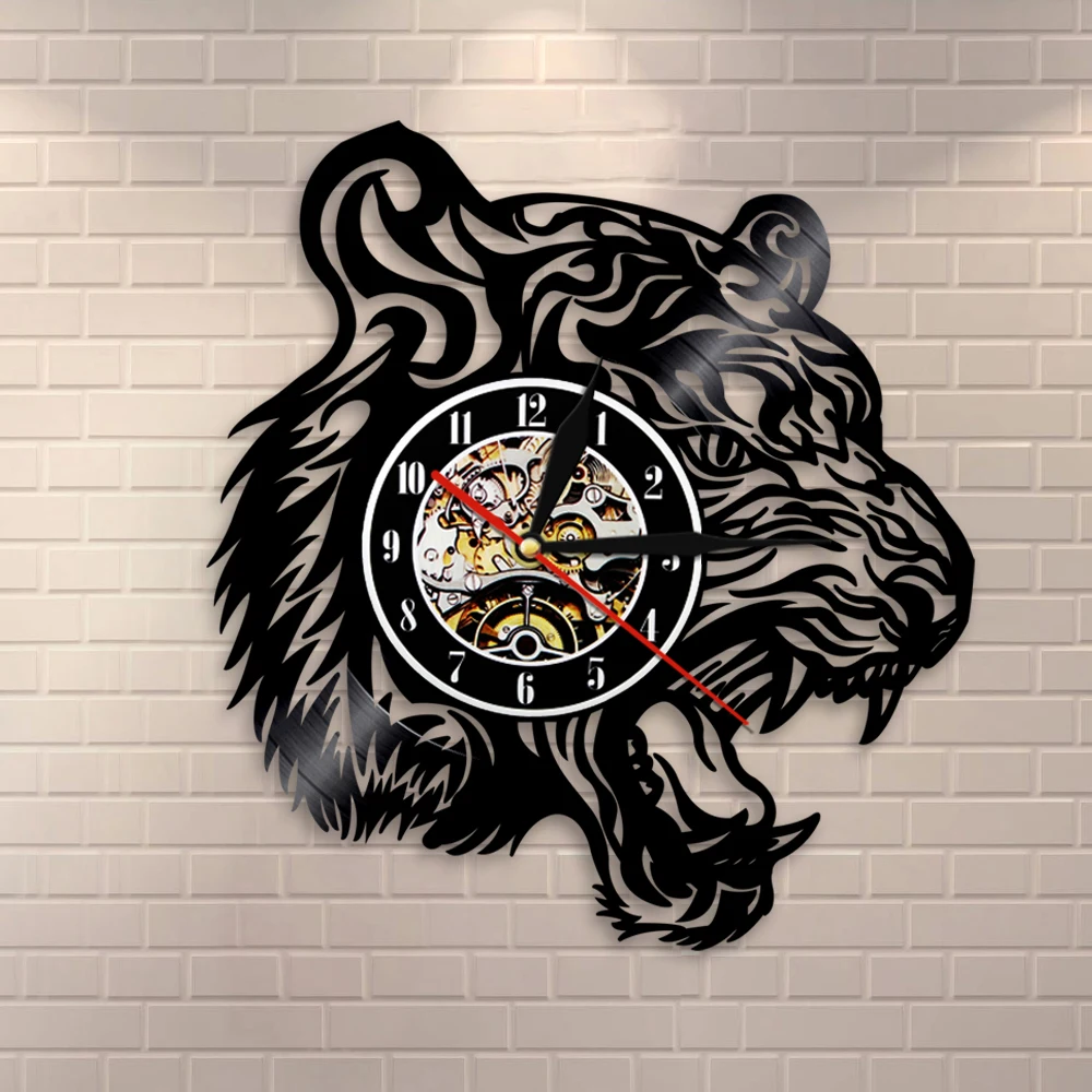 Настенные часы с головой тигра декоративные для портрета диких животных