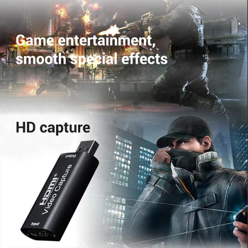 

Audio Video Capture Cards HDMI to USB2.0 1080P Record Live Recording Box Black PUO88