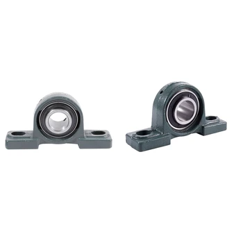 

2 Pcs Pillow Block Mounted Bore Diameter Ball Bearing, UCP205 & UCP206