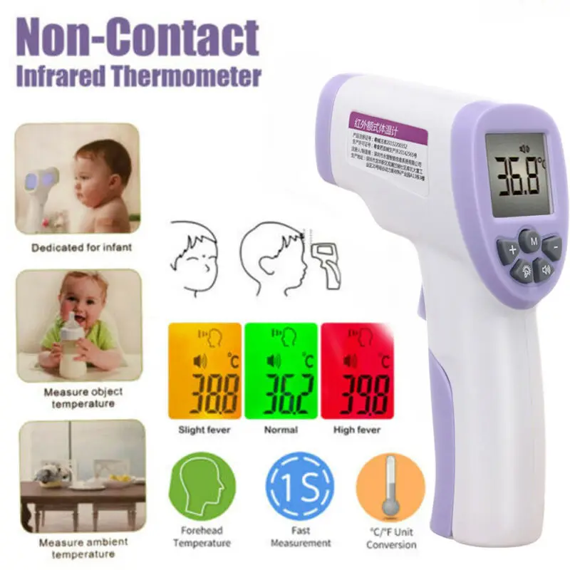 

LCD Digital Non-Contact IR Infared Forehead Thermometer For Babies Laser Pyrometer Digital Temperature Meter