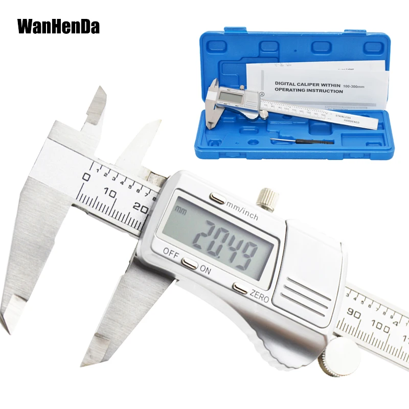 Wanhenda 200mm metal digital industrial caliper 300mm stainless steel electronic digital caliper measurement tool 150mm caliper