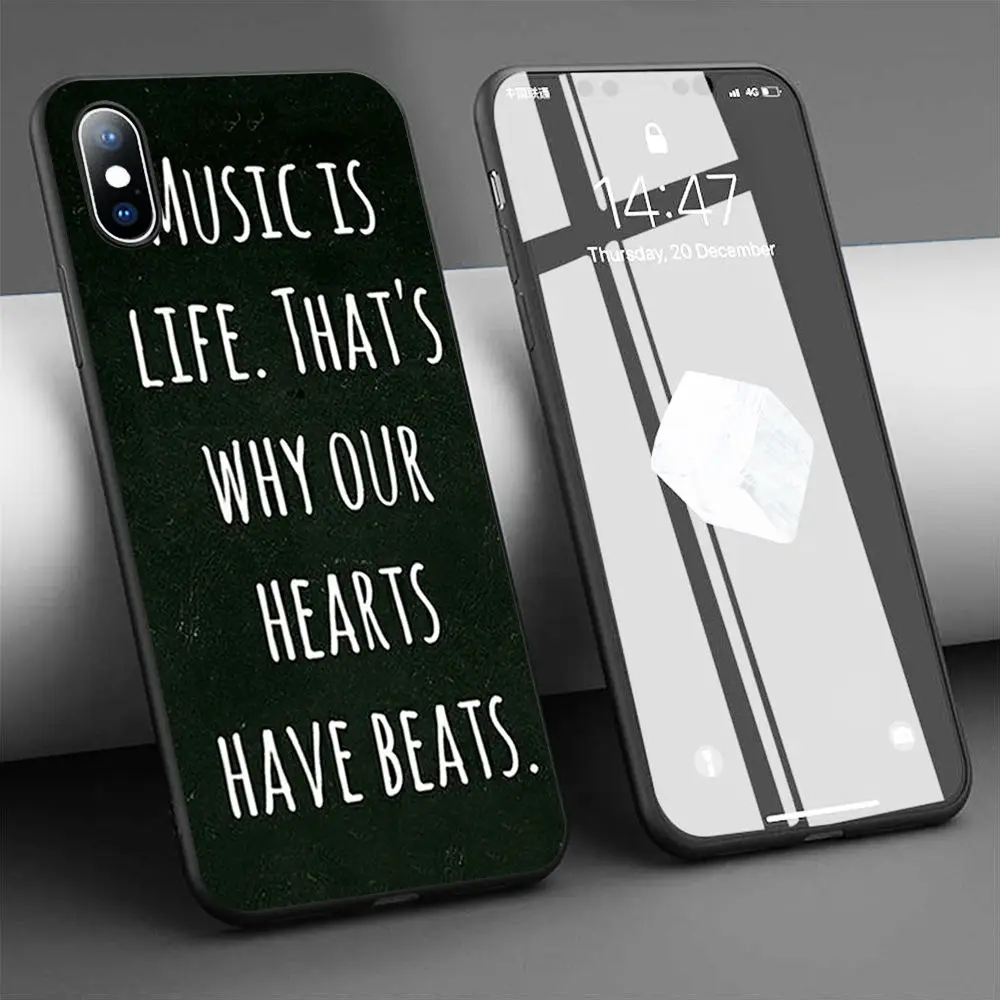 Coque Screen Protector Music Soft Silicone Phone Case for iPhone 11 Pro Max X 5S 6 6S XR XS 7 8 Plus Cover | Мобильные телефоны и