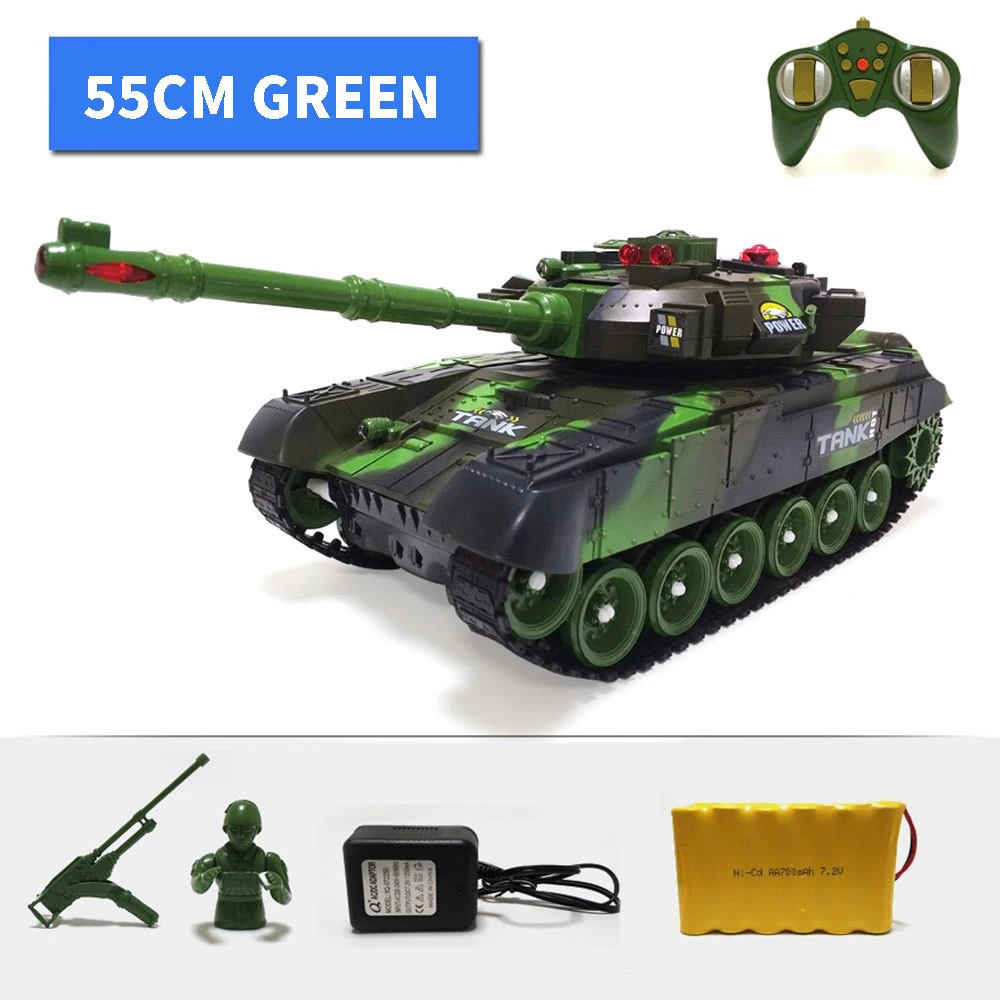 55cm Green 1:12 Радиоуправляемый танковый боевой военный танковый бронированный автомобиль World Of Tanks 2,4G радиоприемник Детские электронные игрушки для мальчиков детские подарки - Цвет: 55cm Green