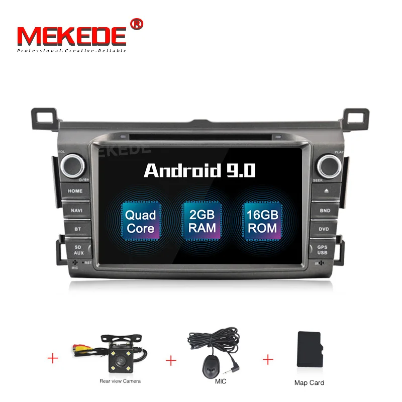 DVD CAMERA MEKEDE 1024x600 2 Din Android 9 Автомобильный мультимедийный dvd-плеер gps для Toyota RAV4 Rav 4 2013 Автомагнитола OBD2 - Цвет: DVD CAMERA
