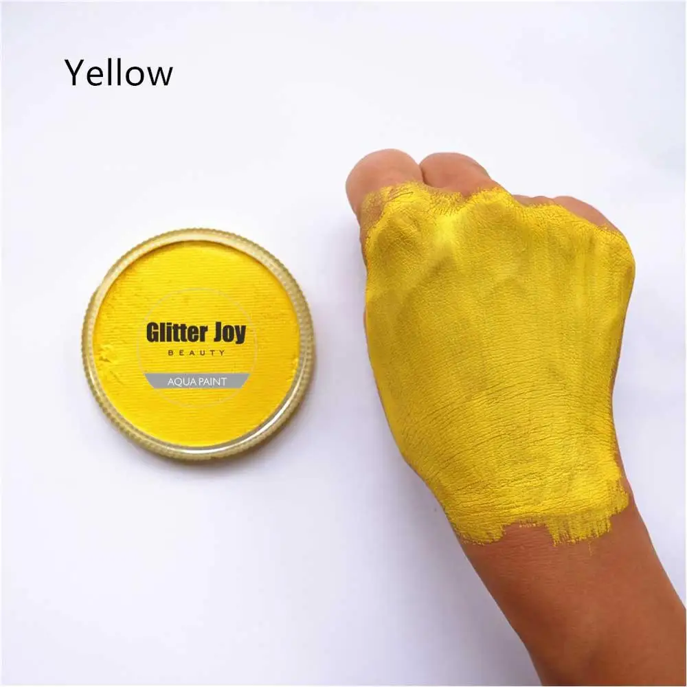 Yellow 30g/pc Water Activated Face Body Paint Pigment Makeup in Night Party  Fancy Dress Beauty Makeup Tool