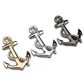 

5.1 * 7.8 cm Ship Anchor Styling Logo 3D Badge Decal Bodywork Emblem Trim Trunk Decoration Accessories Car Metal Sticker
