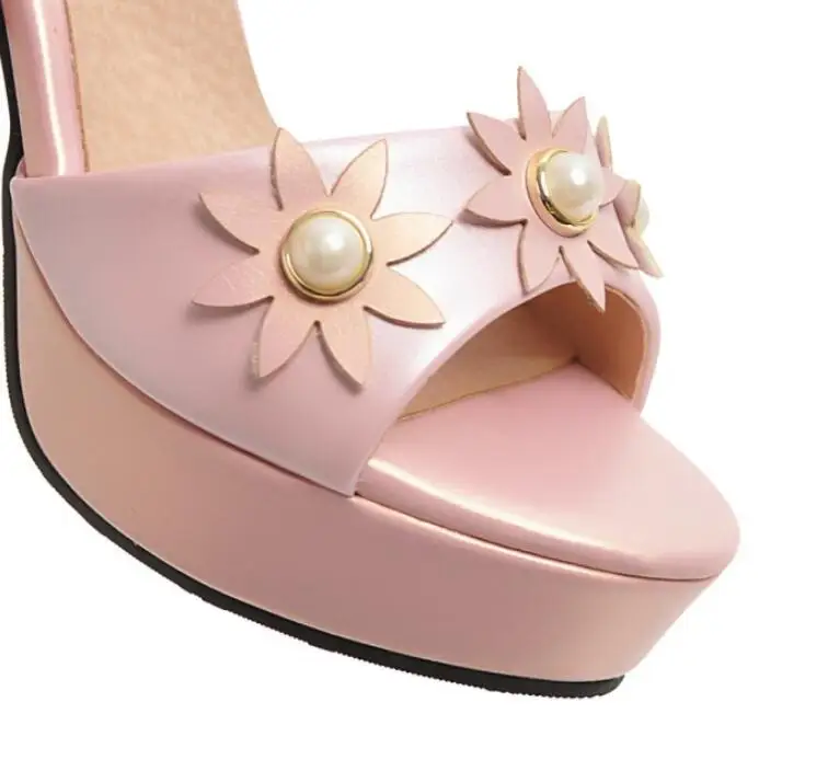 Г., новая обувь на классном каблуке с милыми цветами, обувь принцессы на толстой водонепроницаемой платформе женская обувь, размер 33-43