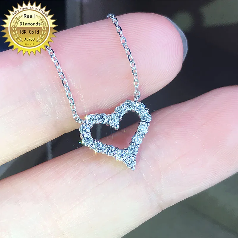 

100% 18K white gold natural diamond necklace all use0.32ct diamond and have certificate HM037