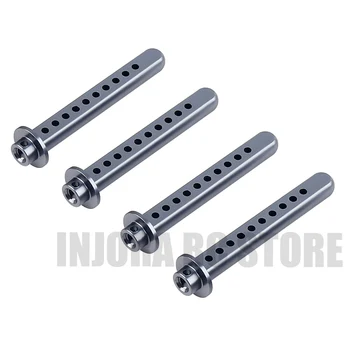 

4PCS RC Car Metal Body Shell Post Holder Column Mount with R Clips for 1:10 RC Crawler Axial SCX10