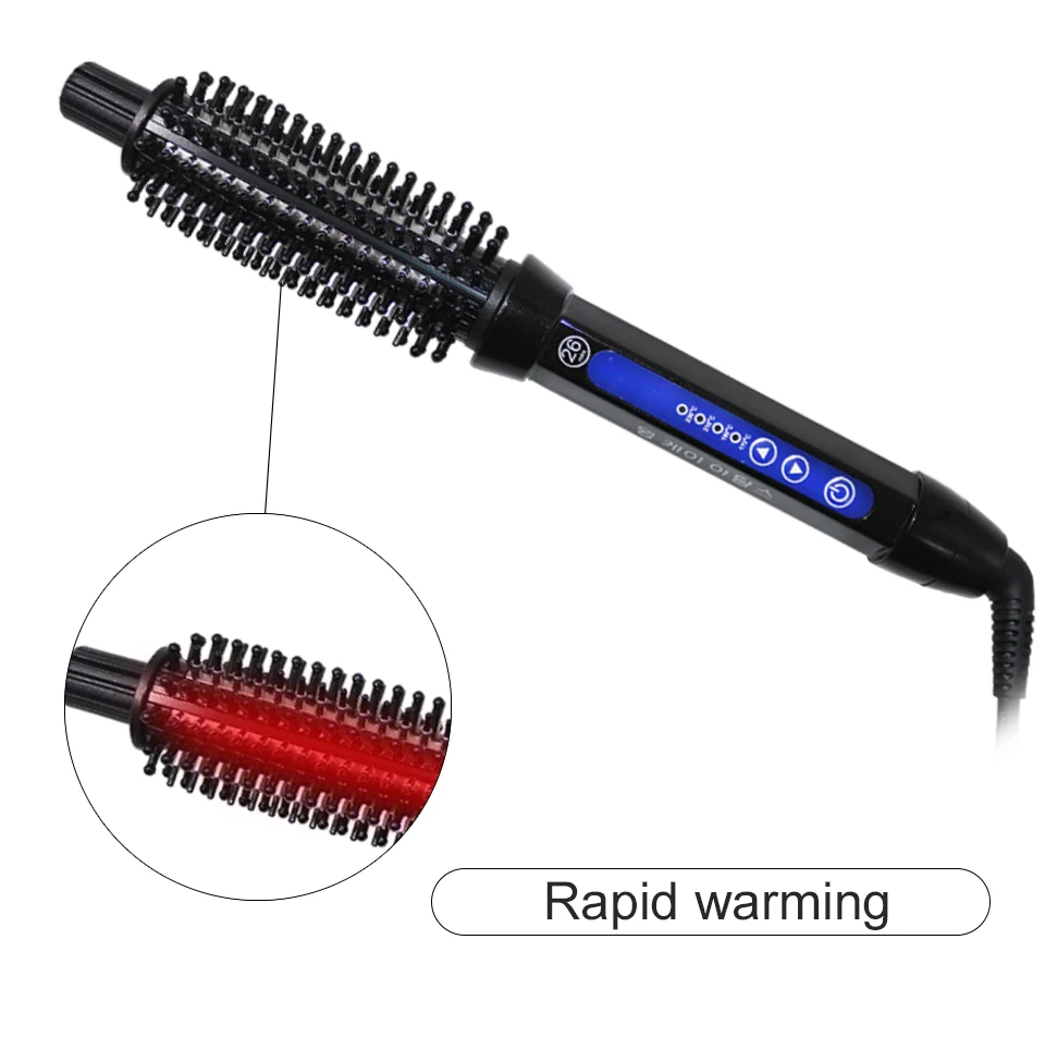 2 In 1 Multifunction Pro Ceramic Hair Curler Electric Comb Hair Brush