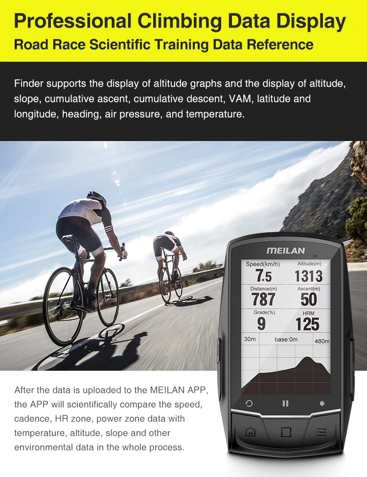 Cycling Computer MEILAN M1 finder GPS Cycling Computer Korean Japane Polish German Spanish French Outdoor Navigation speedometer