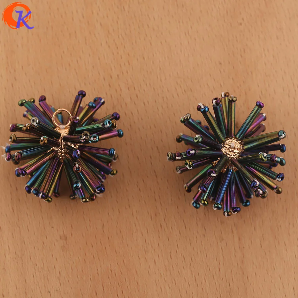Cordial Design 10Pcs 30*30MM Jewelry Accessories/Crystal Beads Charms/Hand Made/Flower Ball Shape/Earring Findings/DIY Making