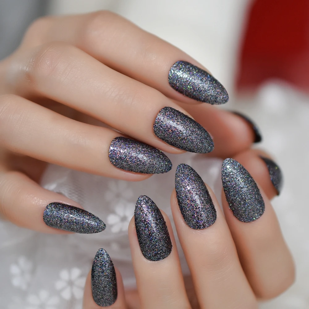 Ombre блестящая искусственная кожа Ongles Белый Французский Типсы шпильки на заказ Deisgner накладные ногти с Стразы Украшение бантом - Цвет: L5159